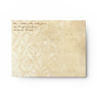 Vintage Distressed Aged Damask Envelopes