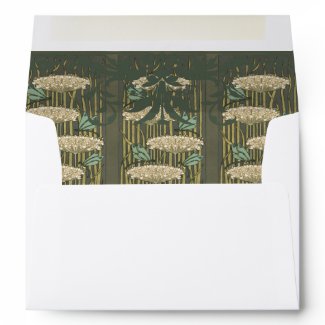 Vintage Distressed Aged LilyPad Damask Envelopes envelope