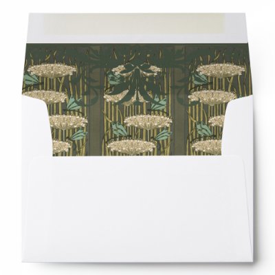 Vintage Distressed Aged LilyPad Damask Envelopes