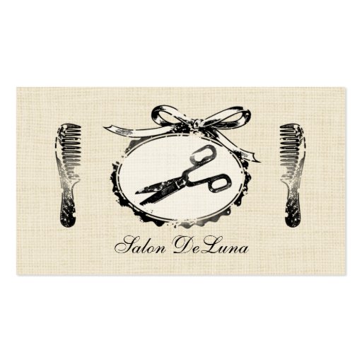 Vintage Distressed Hair Stylist Shears Scissors Business Cards (front side)