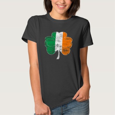 Vintage Distressed Irish Flag Shamrock T-shirt