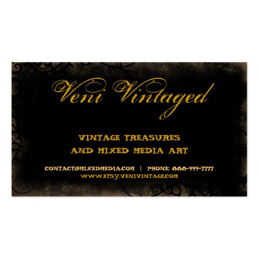 Vintage Distressed Lion & Thorns Business Cards (back side)