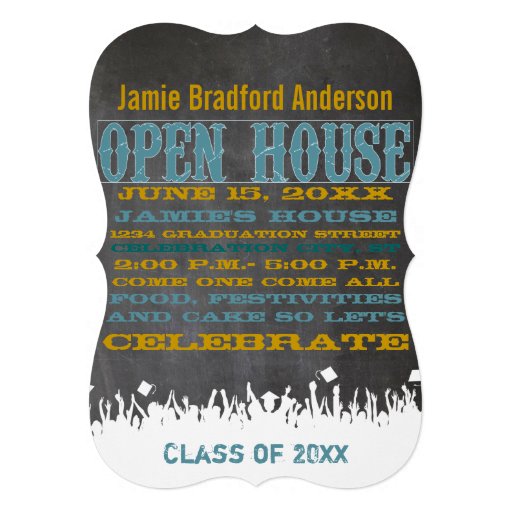 Vintage Distressed Poster Style Grunge Graduation Custom Invite