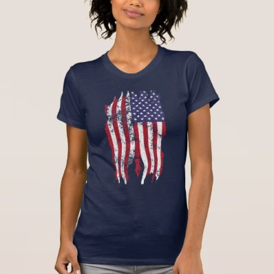 Vintage Distressed Tattered American Flag T-shirt
