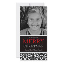 Vintage Divine Damask Photo Card Template