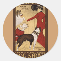 Vintage Dog Show Round Sticker