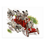 Vintage Dogs Humor, Dalmatian Puppies Fire Truck Post Cards