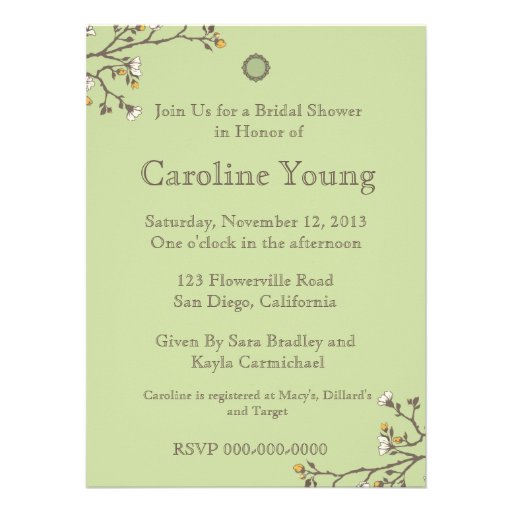 Vintage Dogwood on Green Invitations
