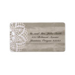 Vintage Doily & Barn Wood Address Label