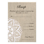 Vintage Doily & Burlap Wedding RSVP Card