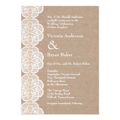 Vintage Doily Wedding Invitation