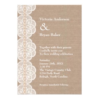 Vintage Doily Wedding Invitation