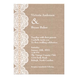 Vintage Doily Wedding Invitation