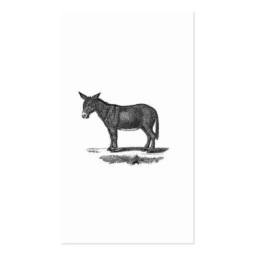 Vintage Donkey Illustration - 1800's Donkeys Business Card Template