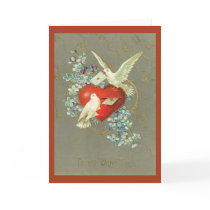 Vintage Doves and Heart Valentines Day Greeting Cards