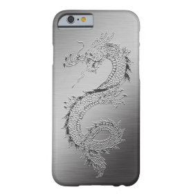 Vintage Dragon Brushed Metal Look Barely There iPhone 6 Case