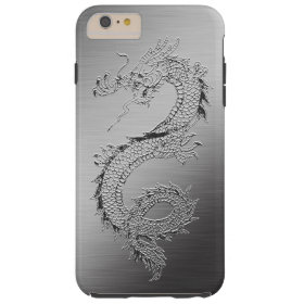 Vintage Dragon Brushed Metal Look Tough iPhone 6 Plus Case