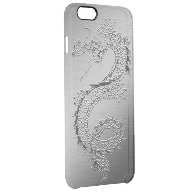 Vintage Dragon Brushed Metal Look Uncommon Clearlyâ„¢ Deflector iPhone 6 Plus Case-2