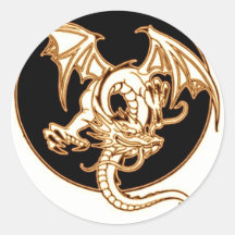 VINTAGE DRAGON IN FLIGHT ART PRINT IN SEPIA TONE STICKERS
