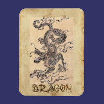 Vintage Dragon Japanese Art History Magnet magnets