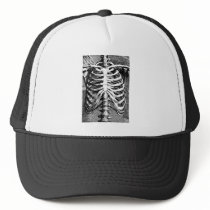 Vintage drawing of a ribcage trucker hat