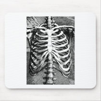 Vintage drawing of a ribcage mouse pads