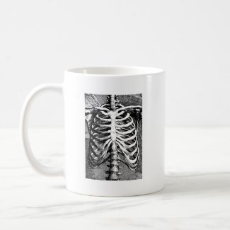 Vintage drawing of a ribcage mug