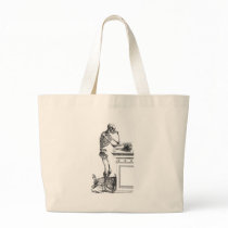 Vintage drawing of a standing skeleton bag