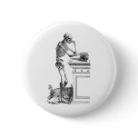 Vintage drawing of a standing skeleton buttons