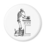 Vintage drawing of a standing skeleton magnets