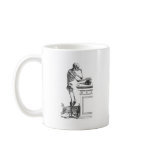 Vintage drawing of a standing skeleton mugs