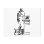 Vintage drawing of a standing skeleton post cards
