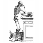 Vintage drawing of a standing skeleton shirt