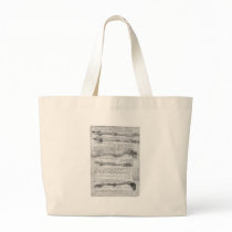 Vintage drawing of arm structure canvas bags