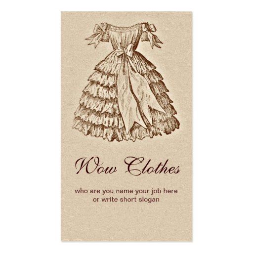 vintage dress fashionable business card (front side)