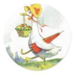 Vintage Dressed Easter Duck Stickers