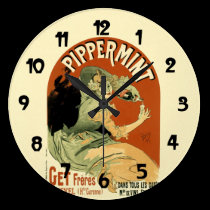 Vintage Drink Pipperment Poster Art wall clocks