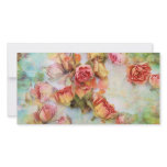 Vintage dry roses wedding custom photo card
