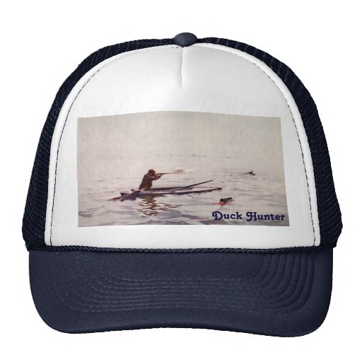 Vintage Duck Hunting Rifle Sea Kayak Trucker Hat | Zazzle