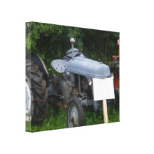 Vintage Dusky Blue Tractor Canvas Prints