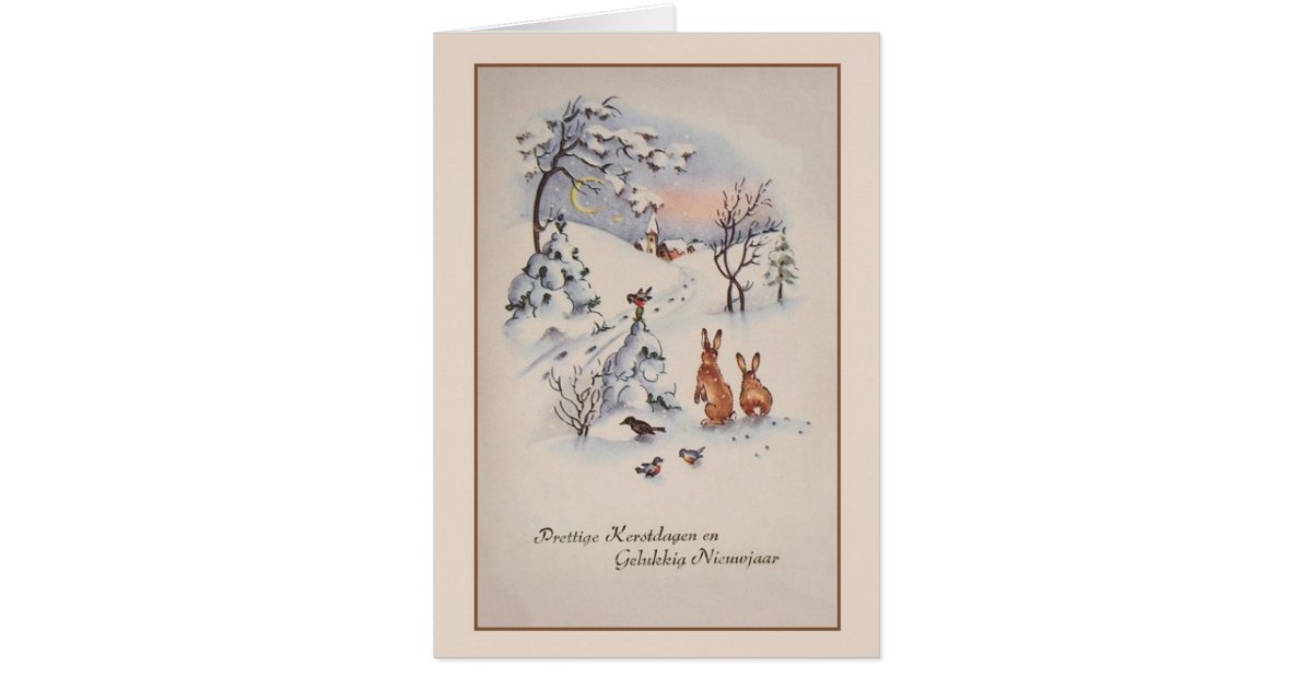 Vintage Dutch Christmas and New Year Card | Zazzle