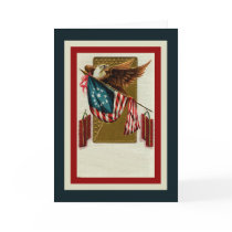 Vintage Eagle and Flag Card