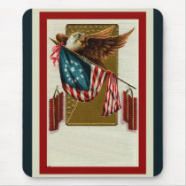 Vintage Eagle and Flag Mousepad by Vintage_Gifts Vintage Eagle and Flag Mousepad