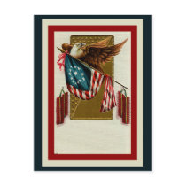 Vintage Eagle and Flag Postcard by Vintage_Gifts Vintage Eagle and Flag Postcard