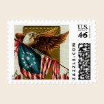 Vintage Eagle and Flag Small Postage stamps