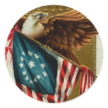 Vintage Eagle and Flag Sticker