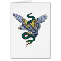 Vintage Eagle and Snake Tattoo Art cards