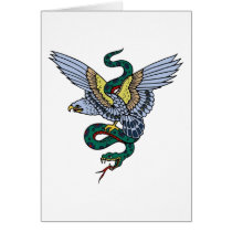 Vintage Eagle and Snake Tattoo Art cards by vintagegiftmall Vintage Eagle and Snake Tattoo Art cards