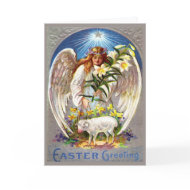 Vintage Easter Angel and Lamb card