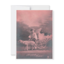 Vintage *Easter Angel and Lamb* Invite